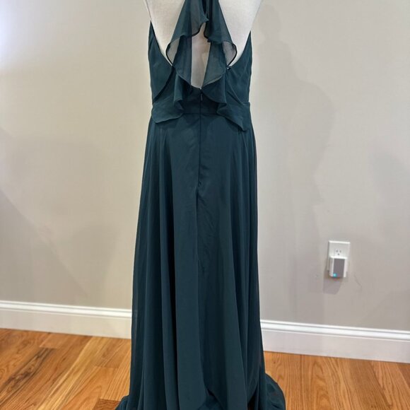 DESSY Ruffled Strap Cutout Wrap Maxi Dress in Evergreen - Picture 6 of 7